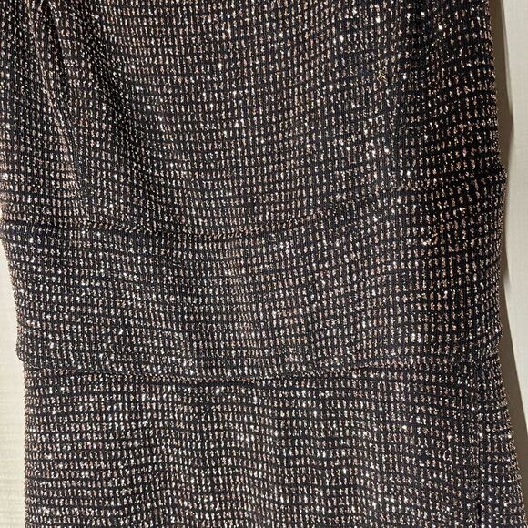 Windsor‎ gold black spaghetti strap long dress front slit, size small - Picture 3 of 16